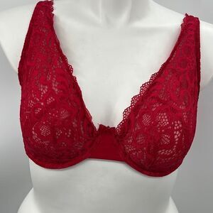 Cacique red lace underwire bra